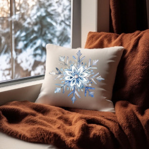 Elegant Snowflake Watercolor Dekorativ kudde