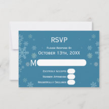 Elegant Snowflake Winter Blue | Bröllop OSA kort