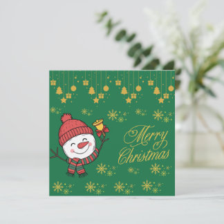 Elegant Snowman Christmas Card Julkort