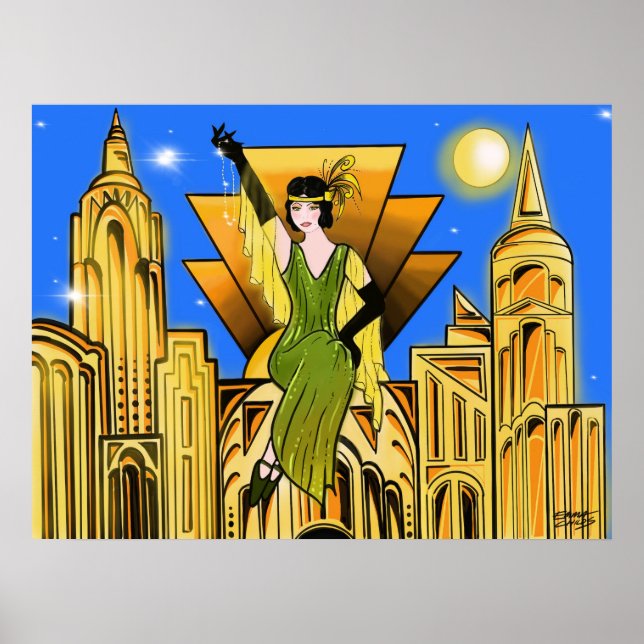 Elegant Snygg Art Deco-inspirerad Poster (Framsidan)