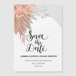 Elegant Snygg bohemisk terrakotta pampasgräs Magnetisk Inbjudningskort