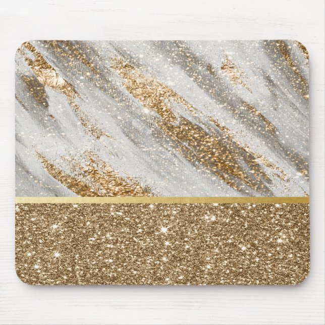 Elegant Snygg Guld Glitter Blank Musmatta (Framsidan)