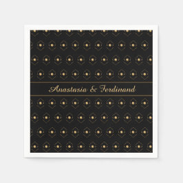 Elegant Snygg Guld Svart Mönster Anpassa Pappersservett