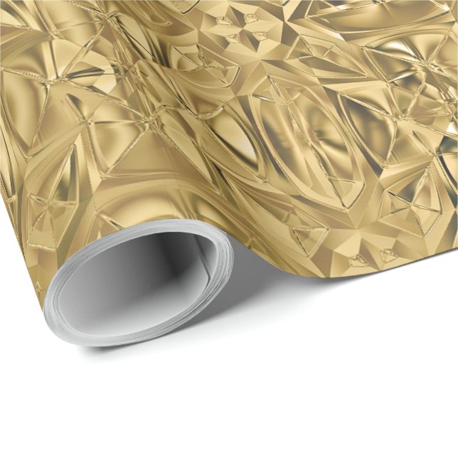 Elegant snygg metallisk guld texturerad look  presentpapper (Rullad Hörn)