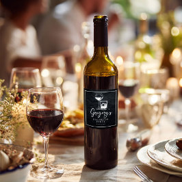 Elegant snygg Svärmodelfest Vinflaska Etikett