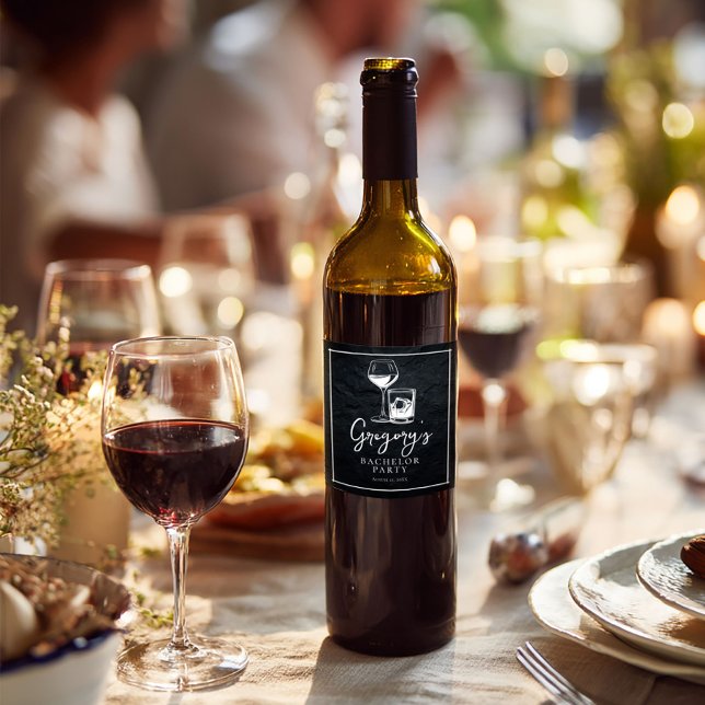 Elegant snygg Svärmodelfest  Vinflaska Etikett (Skapare uppladdad)