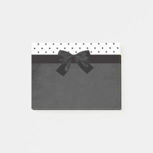 Elegant Snygg Svart, Vit Prickig - Svart Band Post-it Block