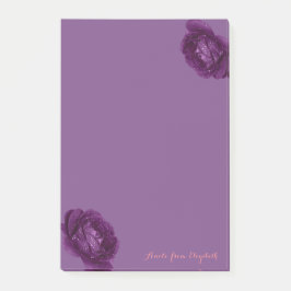 Elegant Snygg Tjejig, Lila, Rosor Post-it Block