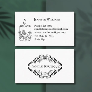 elegant snygg typografi ljusstake tillverkare mini visitkort