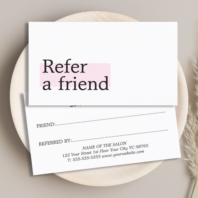 Elegant Snygg Vit Ros Skönhetssalong Rabattkort (Skapare uppladdad)