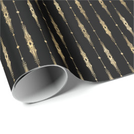 Elegant Snyggt Black Guld Mönster Presentpapper