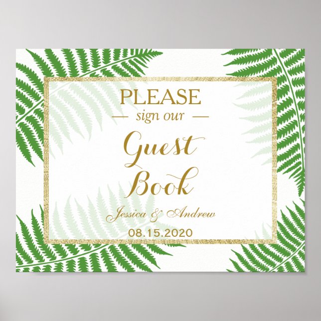 Elegant Snyggt Bracken Bröllop Poster (Framsidan)