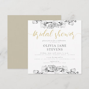 Elegant Snyggt Calligraphy Orchids Möhippa Inbjudningar