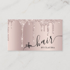 Elegant snyggt champagne glitter droppar hår visitkort