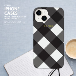 Elegant Snyggt Classic Black Gingham och Guld