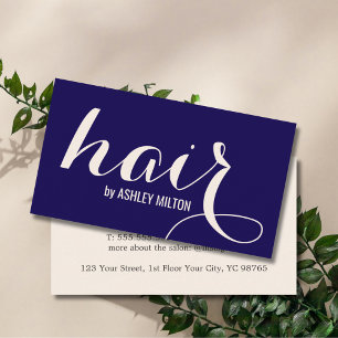 Elegant Snyggt Creamy Beige Blue Bold Hair Visitkort