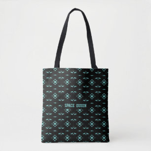 Elegant Snyggt Diamond Mönster i Black & Teal Tygkasse