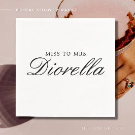 Elegant Snyggt Enkel Möhippa för svart skript Pappersservett