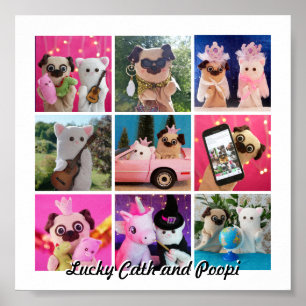 Elegant Snyggt Enkel Personlig Fotokollage Poster