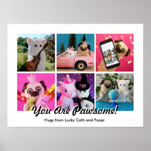 Elegant Snyggt Enkel Personlig Fotokollage Poster