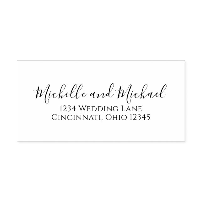 Elegant Snyggt Enkel Returadress Bröllop Självfärgande Stämpel (Design)
