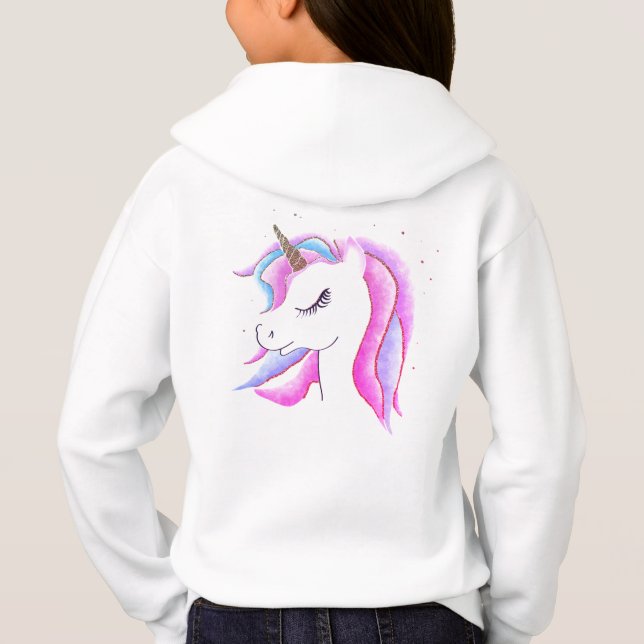 Elegant, Snyggt, färgstark, Rainbow Unicorn T Shirt (Baksida)