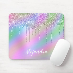 Elegant snyggt färgstarka holografiska droppar av musmatta