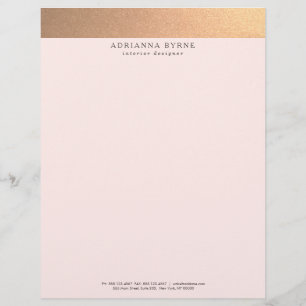 Elegant Snyggt Faux Copper Gold Foil Rosa Brevhuvud