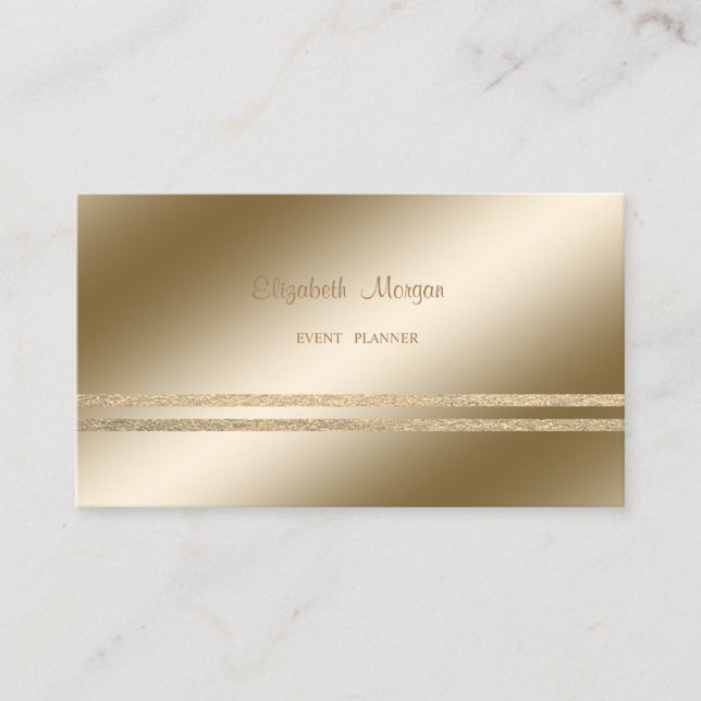 Elegant Snyggt,Faux Guld Glittery Stripe Visitkort (Framsida)