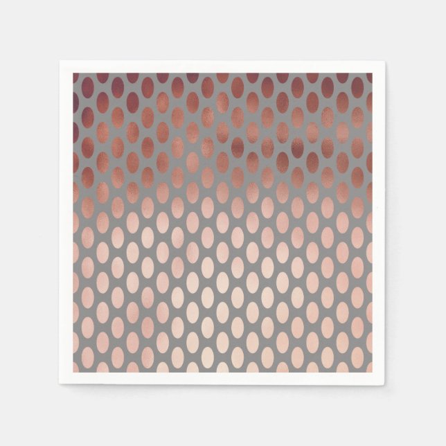 elegant snyggt faux ro guld polka dots mönster pappersservett (Framsidan)