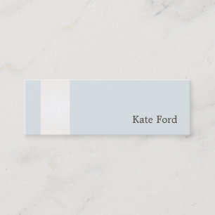 Elegant Snyggt Faux Satin Guld Stripe Light Blue Mini Visitkort
