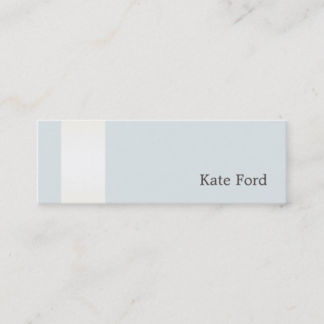 Elegant Snyggt Faux Satin Guld Stripe Light Blue Mini Visitkort (Framsida)