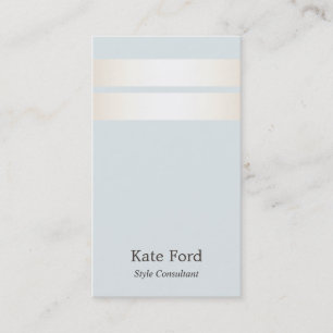 Elegant Snyggt Faux Satin Guld Stripe Light Blue Visitkort