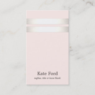 Elegant Snyggt Faux Silver Stripe Ljus rosa Visitkort