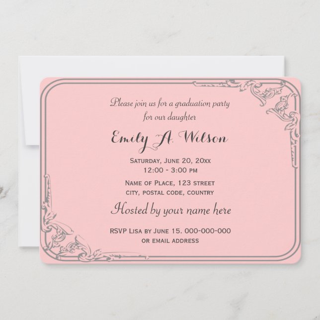 Elegant, snyggt flicka, dotters foto från studente inbjudningar (Framsida)