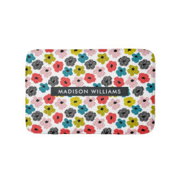 Elegant Snyggt Flowers Minimalist Bath Mat Badrumsmatta