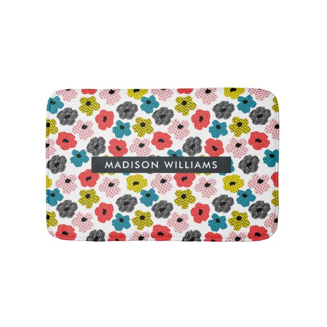 Elegant Snyggt Flowers Minimalist Bath Mat Badrumsmatta (Framsidan)