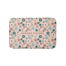 Elegant Snyggt Flowers Minimalist Bath Mat Badrumsmatta