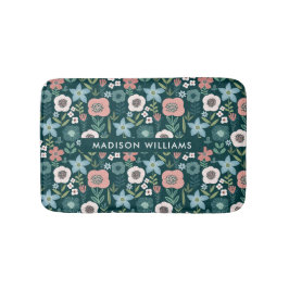 Elegant Snyggt Flowers Minimalist Bath Mat Badrumsmatta