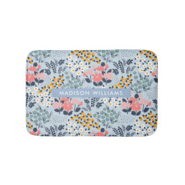 Elegant Snyggt Flowers Minimalist Bath Mat Badrumsmatta