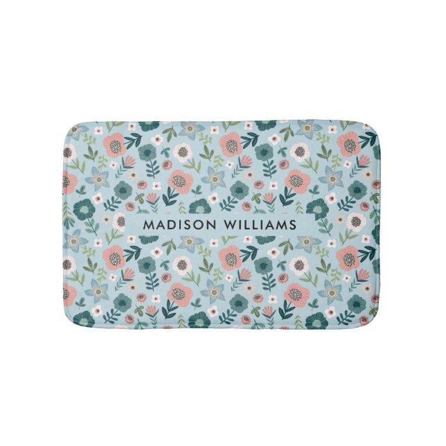 Elegant Snyggt Flowers Minimalist Bath Mat Badrumsmatta (Framsidan)