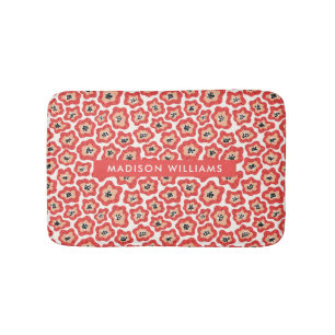 Elegant Snyggt Flowers Minimalist Bath Mat Badrumsmatta