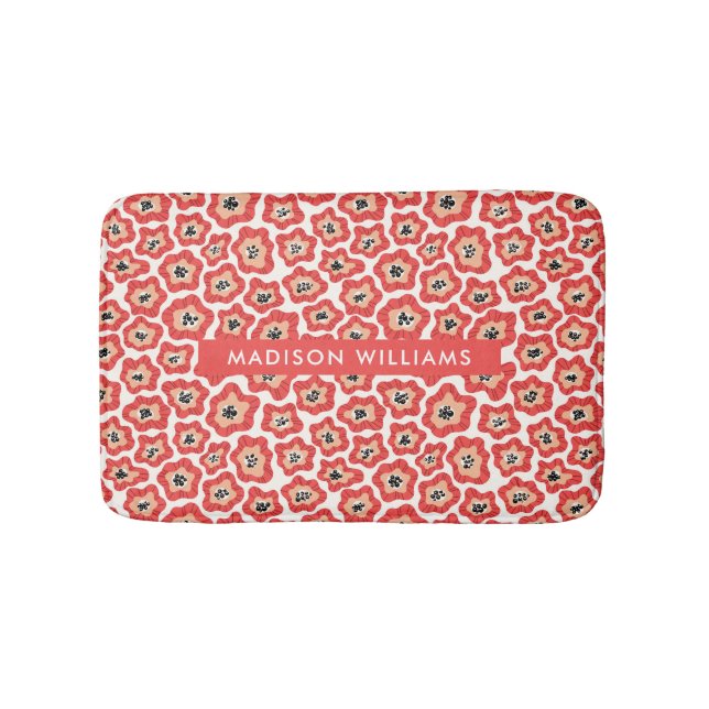 Elegant Snyggt Flowers Minimalist Bath Mat Badrumsmatta (Framsidan)