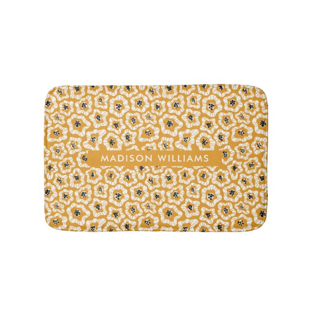 Elegant Snyggt Flowers Minimalist Bath Mat Badrumsmatta (Framsidan)