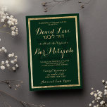 Elegant Snyggt Forest Grönt Guld Pub Mitzvah Inbjudningar<br><div class="desc">Den här eleganten, snyggten, den moderna grönten och inbjudan från guld Pub Mitzvah är perfekten för er son. Denna lyxiga inbjudan till guld och grönt är perfekt för alla klassofistikerade och sofistikerade unga människor och möjliggör ett trendig och snyggt party. Anpassa den här designen med ditt eget meddelande, funktionerna Hebrew...</div>