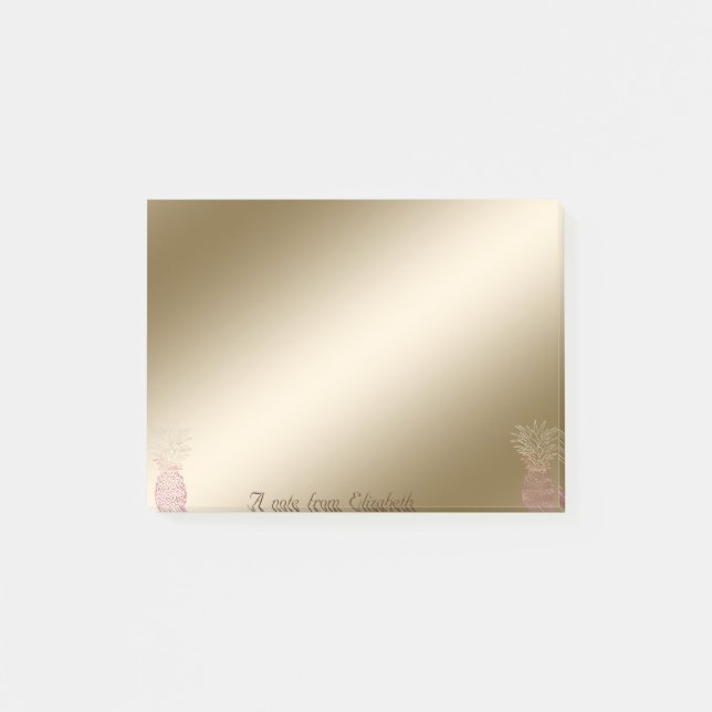 Elegant Snyggt,Girly, ananas Post-it Block (Framsida)