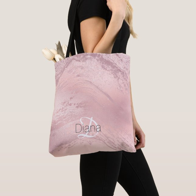 Elegant snyggt glitter marmor vid guld tygkasse (Närbild)