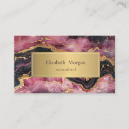 Elegant Snyggt Guld Glitter Black Burgundy Marble Visitkort