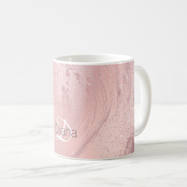 Elegant snyggt guld glitter marmor kaffemugg (Framsida höger)