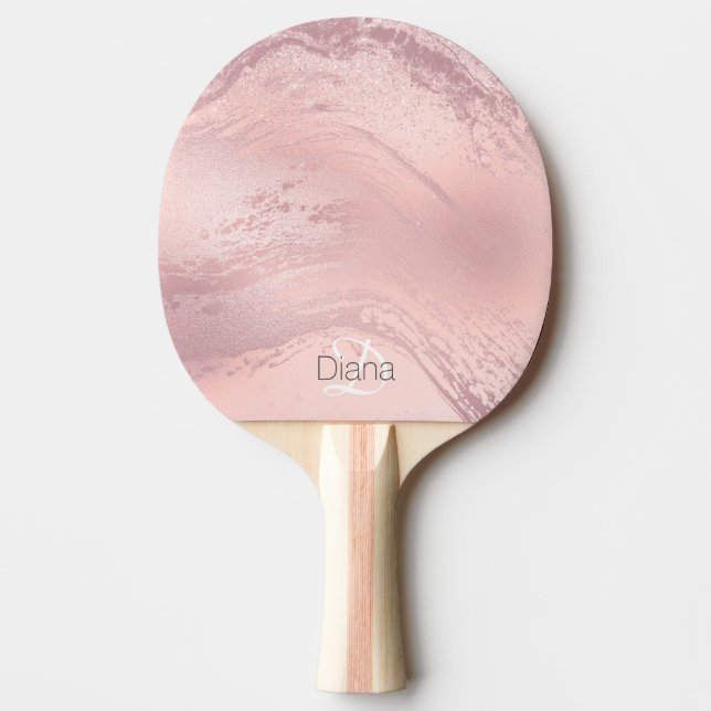 Elegant snyggt guld glitter marmor pingisracket (Framsidan)